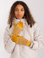 Hurt Ciemnożółte dwuczęściowe rękawiczki dotykowe