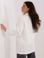 Ecru elegancka marynarka z marszczonym rękawem 