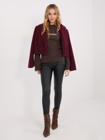 Czekoladowa bluzka w szeroki prążek RUE PARIS