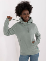 Hurt Pistacjowa bluza kangurka damska z kapturem SUBLEVEL
