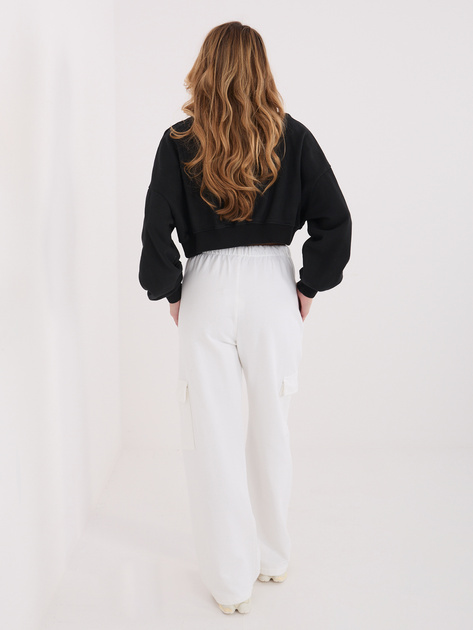 Ecru dresowe spodnie cargo bez zapięcia