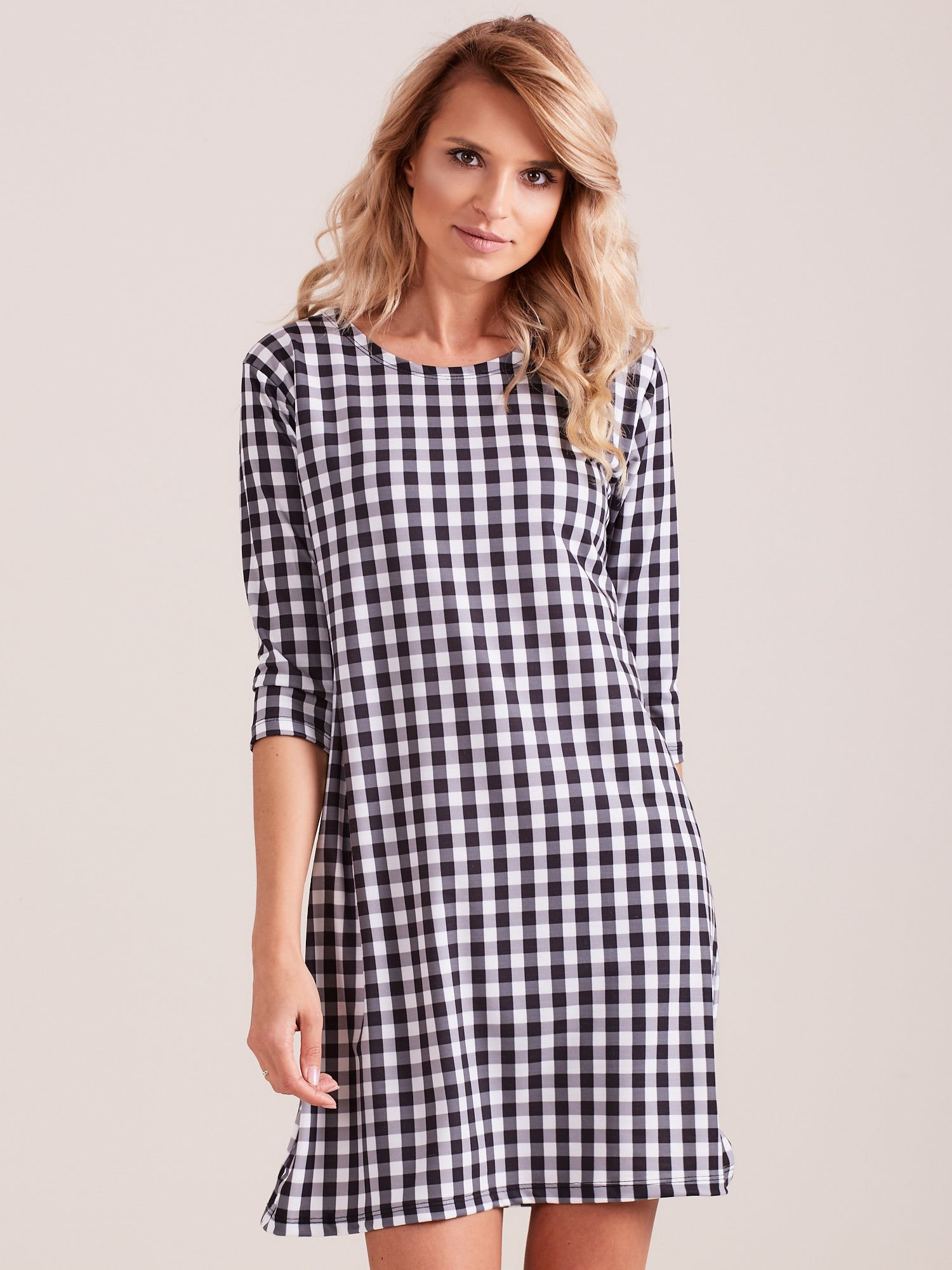 Women's Black Checkered Dress
