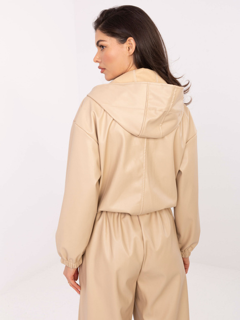 Beżowa krótka kurtka z ekoskóry RUE PARIS