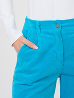 Niebieskie bawełniane spodnie z sztruksu RUE PARIS