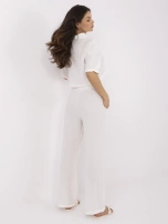 Ecru muślinowy komplet z krótką koszulą