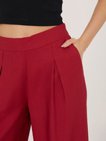 Ciemnoczerwone letnie spodnie typu palazzo SUBLEVEL 