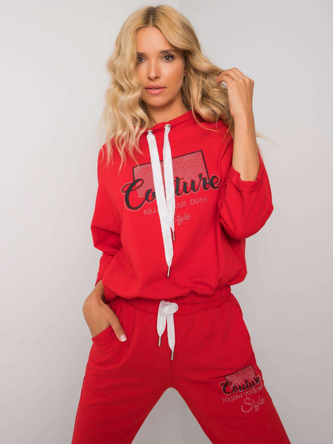 Czerwony komplet z aplikacjami Martille