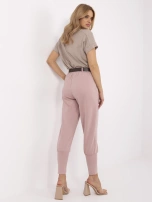 Hurt Brudnoróżowe dresowe spodniet z długimi ściągaczami