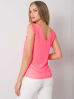 Fluo różowy top z koronką Sapphire
