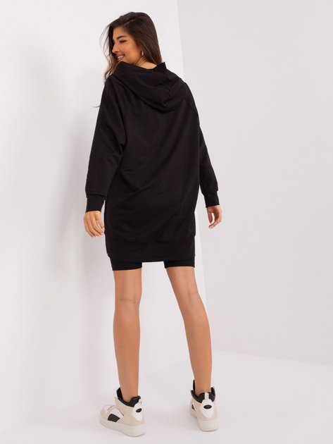 Hurt Czarny bawełniany komplet casualowy z gładką bluzą