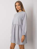 Grey Melange Long Sleeve Bellevue Dress