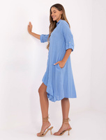 Niebieska asymetryczna sukienka szmizjerka OCH BELLA