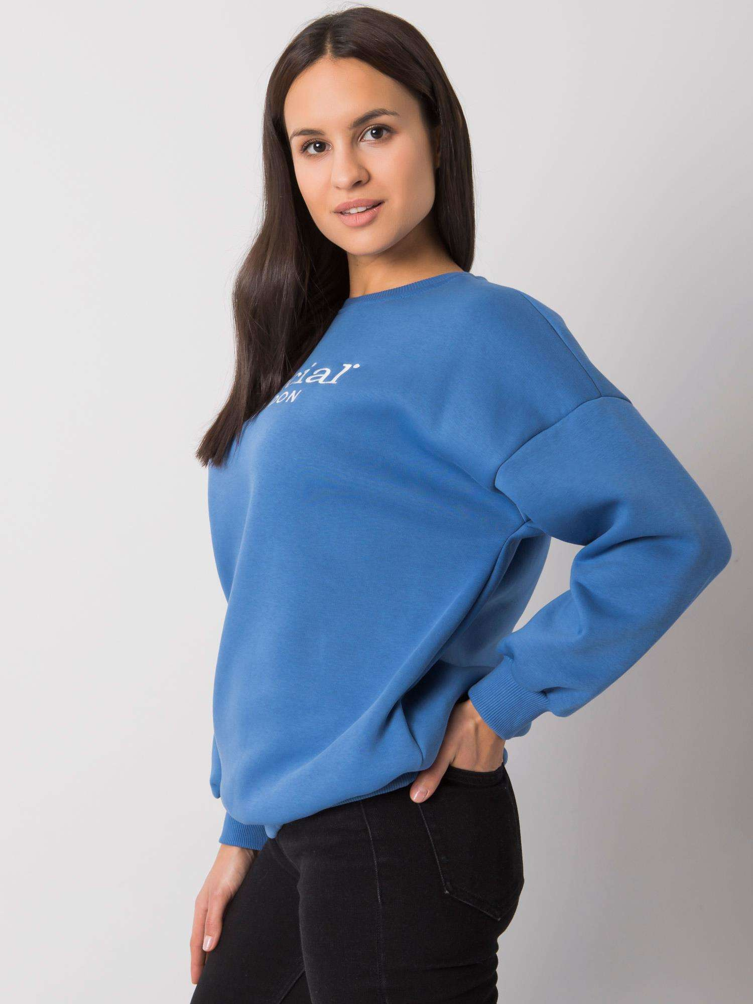 Niebieska bluza bez kaptura damska Cherbourg 