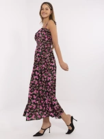 Czarna sukienka z zapięciem na guziki 