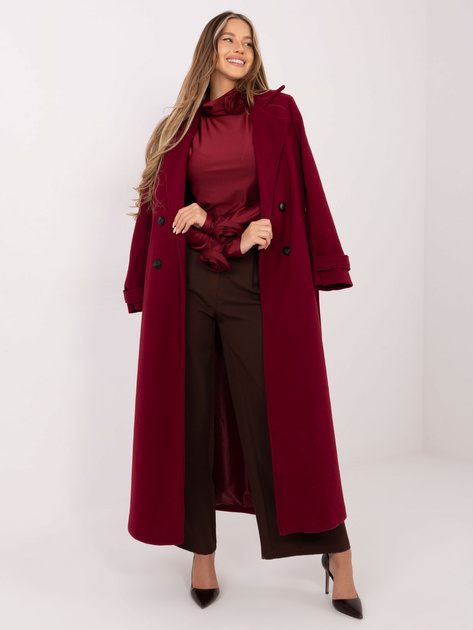 Bordowa elegancka bluzka z golfem