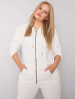 Biały welurowy komplet plus size Michell