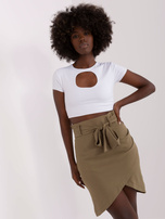 Hurtownia Khaki mini spódnica asymetryczna