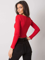 Czerwona krótka bluzka w prążek Cammy RUE PARIS