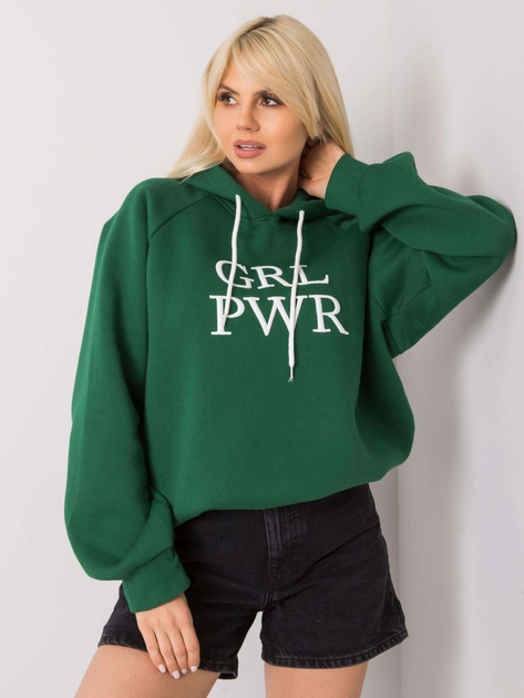 Zielona ocieplana bluza z kapturem Debby