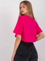 Fuksjowy krótki t-shirt Viola