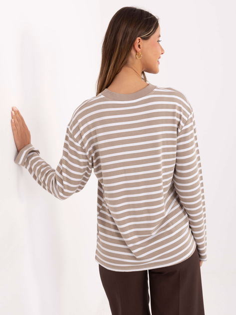 Ecru-beżowa casualowa bluzka w paski