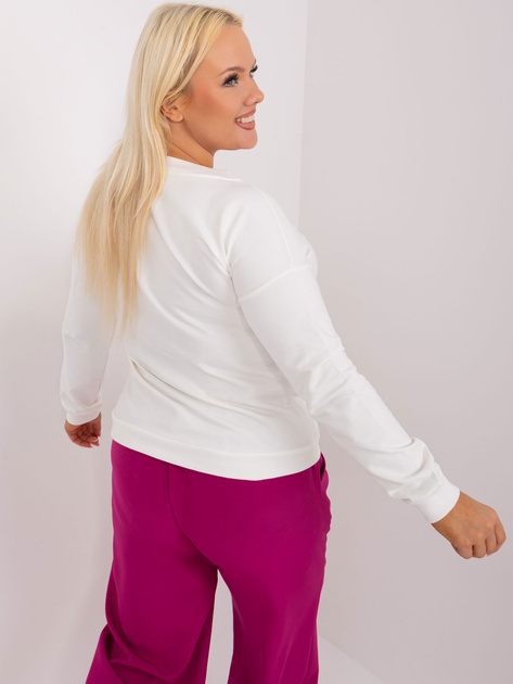 Hurt Ecru damska bluzka plus size ze ściągaczami