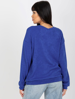 Hurt Ciemnoniebieski sweter klasyczny z cekinową aplikacją 