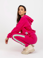 Hurt Fuksjowy bawełniany komplet casualowy z aplikacją 