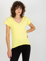 Online wholesaler Bright Yellow Smooth Basic Cotton T-shirt.