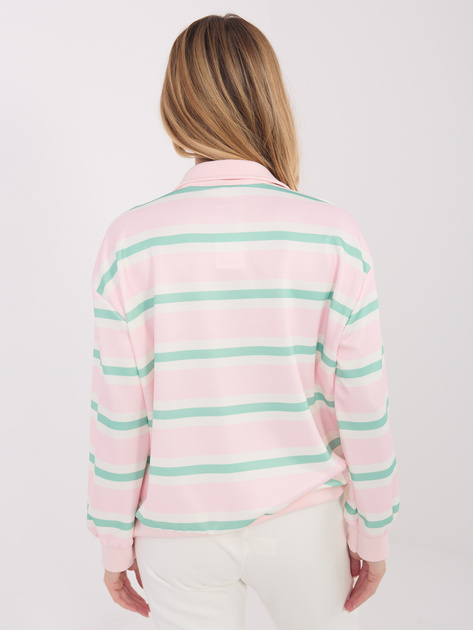 Jasnoróżowa damska bluza typu polo