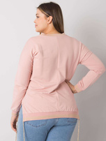 Schmutzig rosa Plus-Size-Bluse mit Applikation Lila.