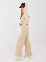 Beżowy dresowy komplet z prostymi spodniami NATURAL SIDE