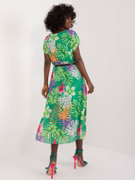 Hurt Zielona midi sukienka w tropikalny wzór 