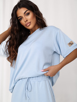 Jasnoniebieski komplet z miękkiego materiału RUE PARIS