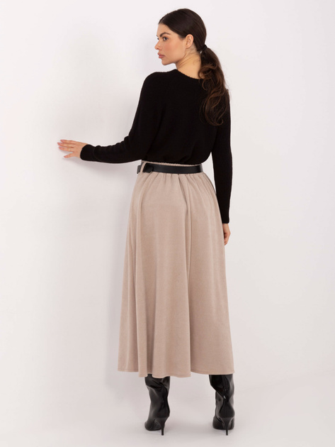 Jasnobeżowa rozkloszowana spódnica z dzianiny RUE PARIS