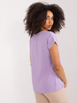 Hurt Liliowa bluzka z dekoltem V BASIC FEEL GOOD