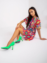 Różowa sukienka z printami mini Marianne