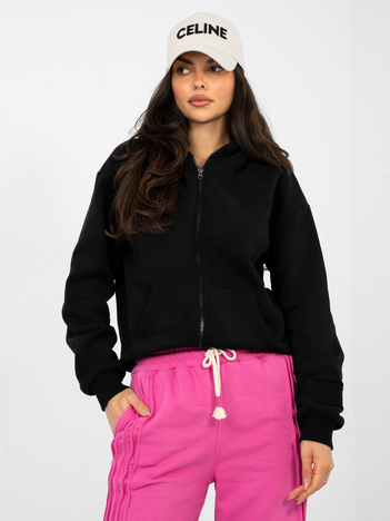 Czarna rozpinana bluza z kapturem NATURAL SIDE