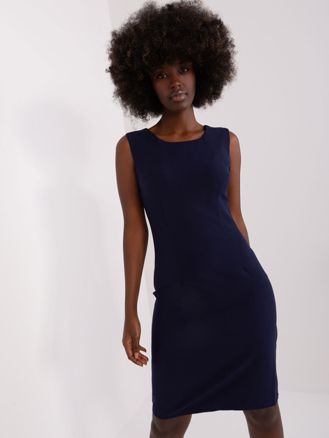 Hurt Granatowa sukienka koktajlowa z koronką