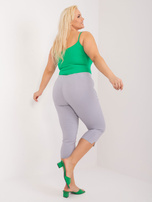 Hurt Jasnoszare spodnie 3/4 plus size z rozcięciami