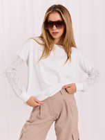 Weiße Bluse mit Spitzenärmeln Shantelle RUE PARIS.