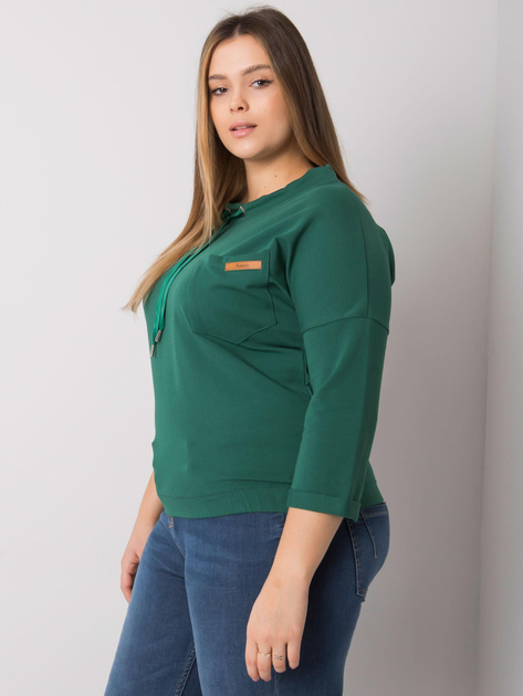 Ciemnozielona bluza plus size bez kaptura Pasadena