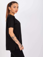 Czarny t-shirt basic bawełniany Honorine MAYFLIES
