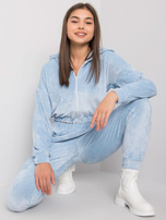 Hellblauer zweiteiliger Velour-Set Darien.