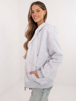 Jasnoszara melanżowa bluza basic z ociepleniem