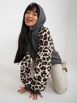 Hurt Ciemnoszara dresowa bluza z nadrukiem na rękawach Michaela  