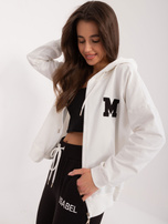 Hurt Ecru-czarny dwuczęściowy komplet damski z naszywką