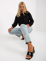 Hurt Czarna krótka bluza bez kaptura bawełniana RUE PARIS 