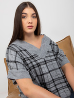 Hurt Szara dzianinowa kamizelka plus size z dekoltem V