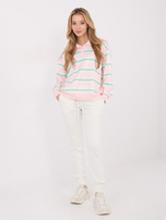 Jasnoróżowa damska bluza typu polo